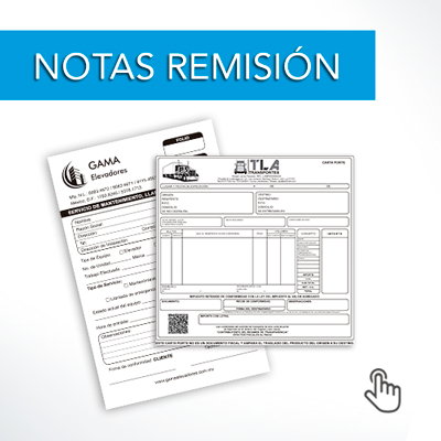 Notas, Comandas, Remisiones, Contratos, etc.